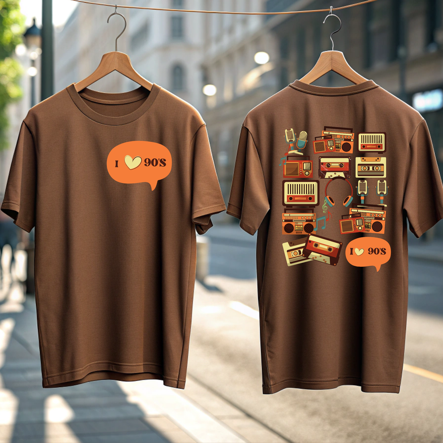 Brown Drop Shoulder Premium Cotton 90s Kid Oversized Style