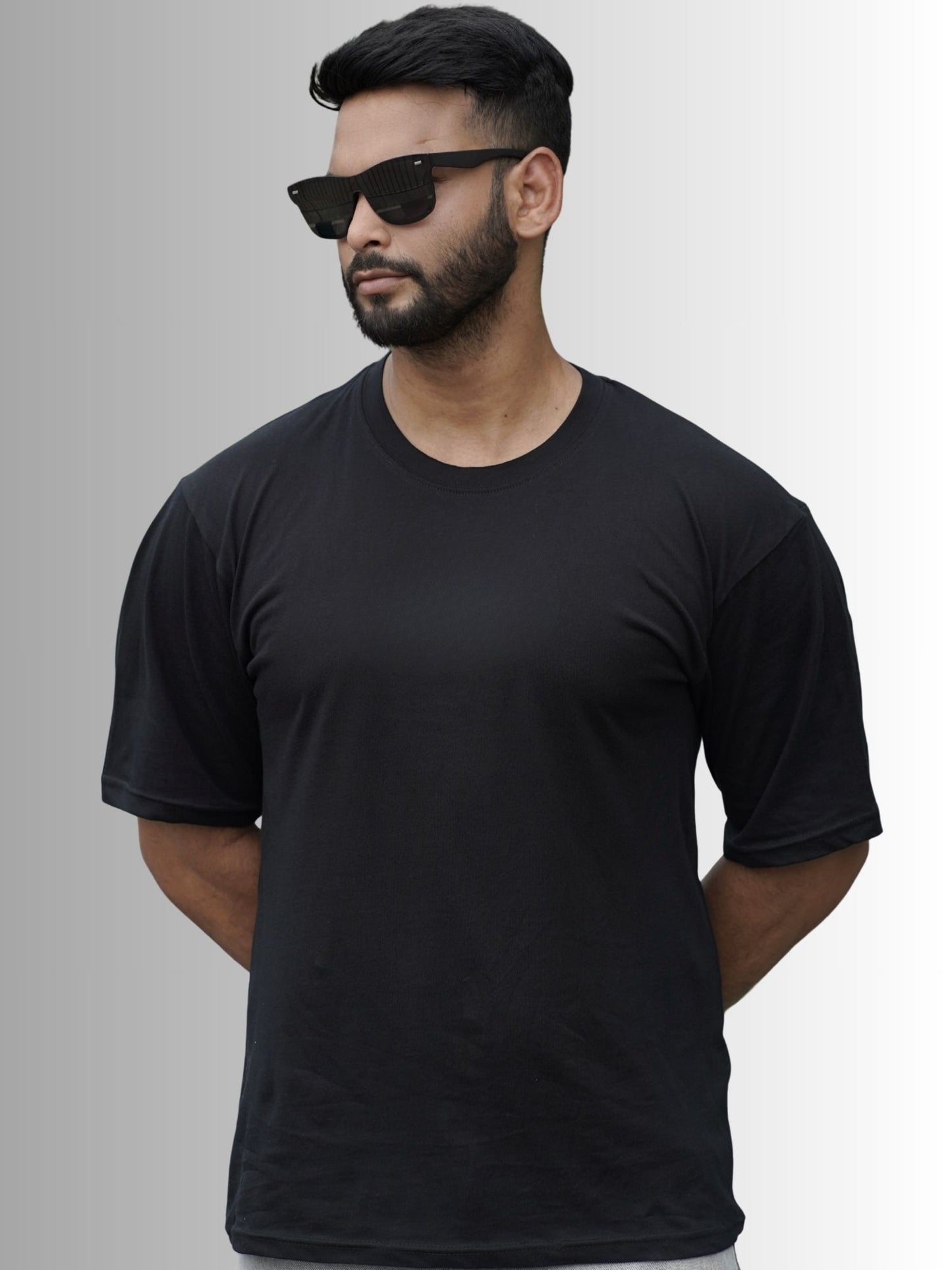 Round Neck ARAM Drop Shoulder | Black