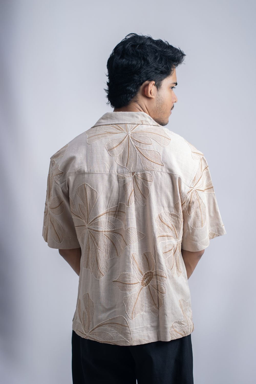 Desert Blossom | Cuban Collar Boxy Shirt