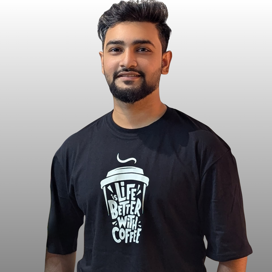 Life is Better with Coffee -Drop Shoulder T-Shirt