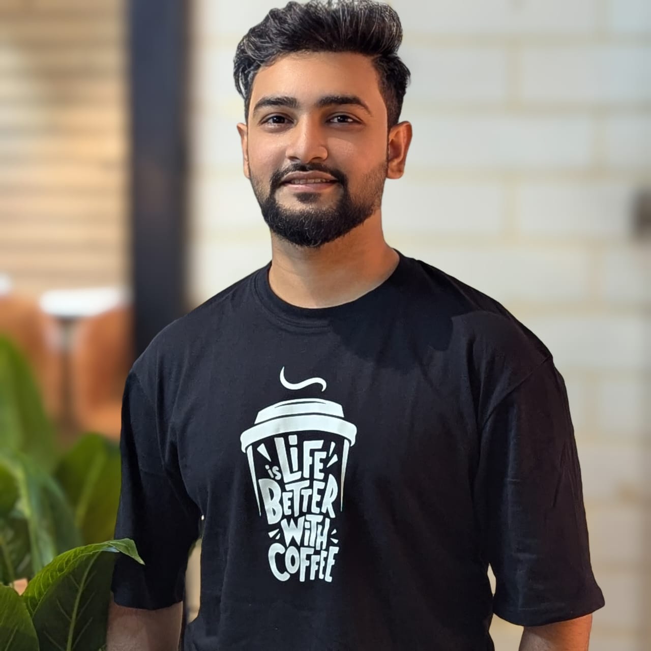 Life is Better with Coffee -Drop Shoulder T-Shirt