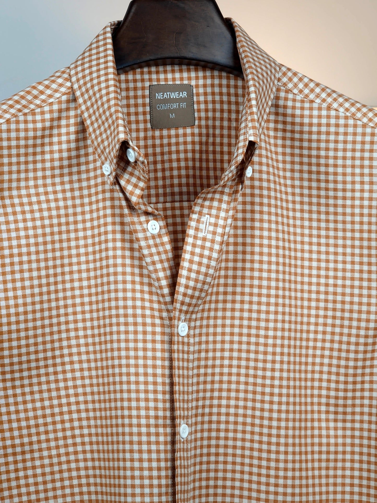 Classic Brown Gingham Check Shirt