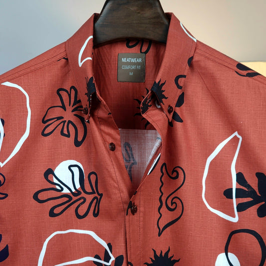 Terracotta Tropical Print Shirt