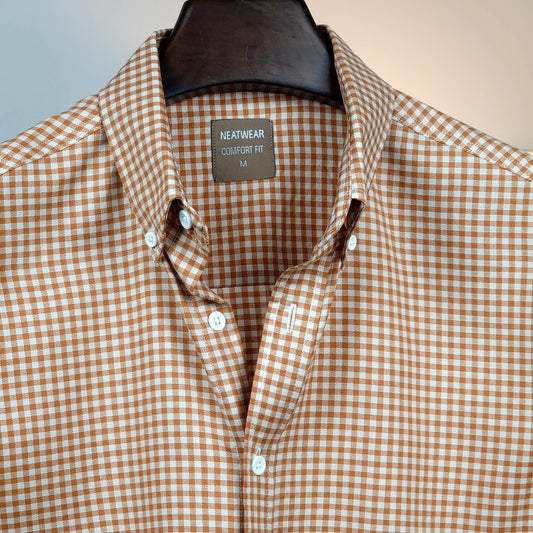 Classic Brown Gingham Check Shirt