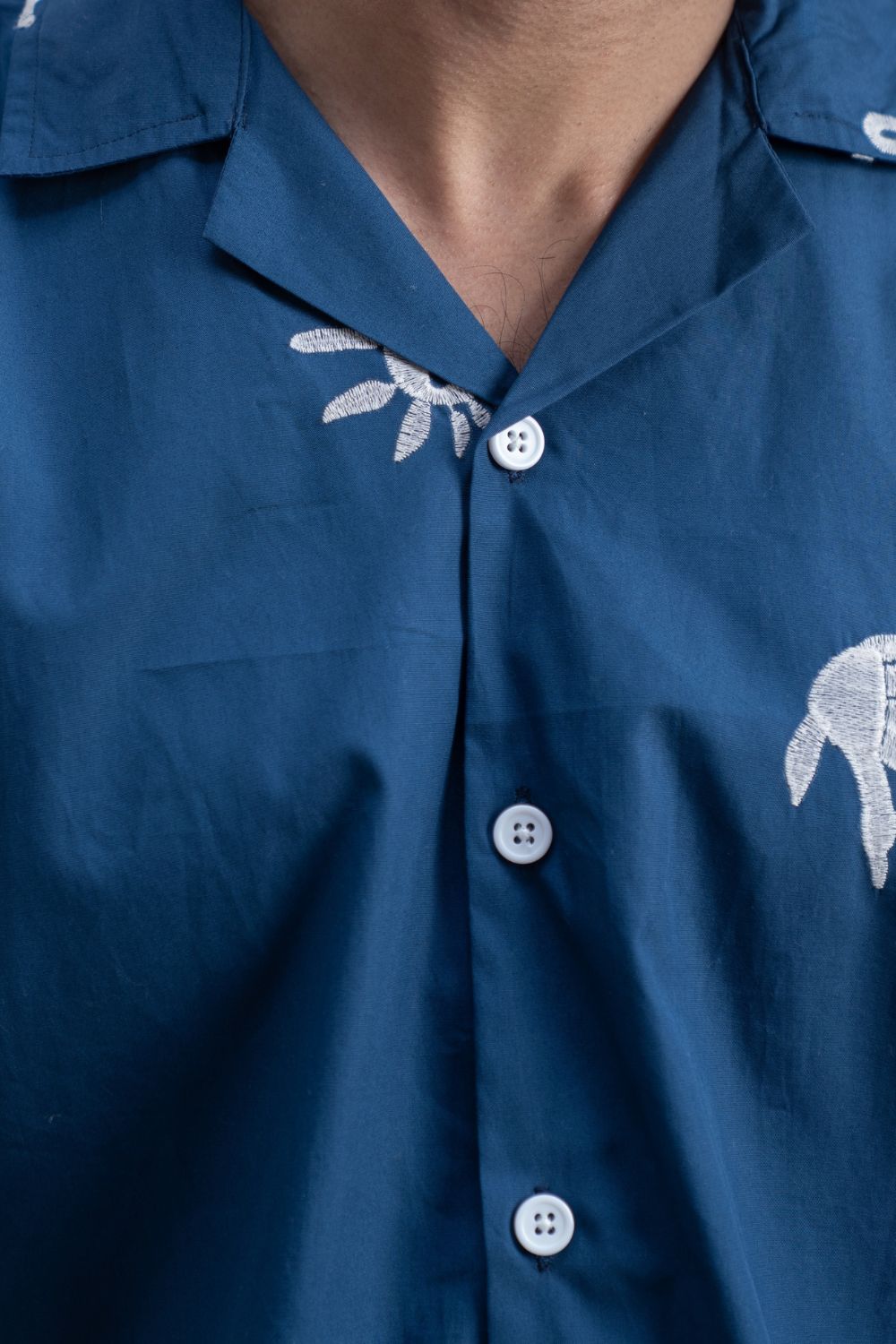 Ocean Symbols | Cuban Collar Boxy Shirt
