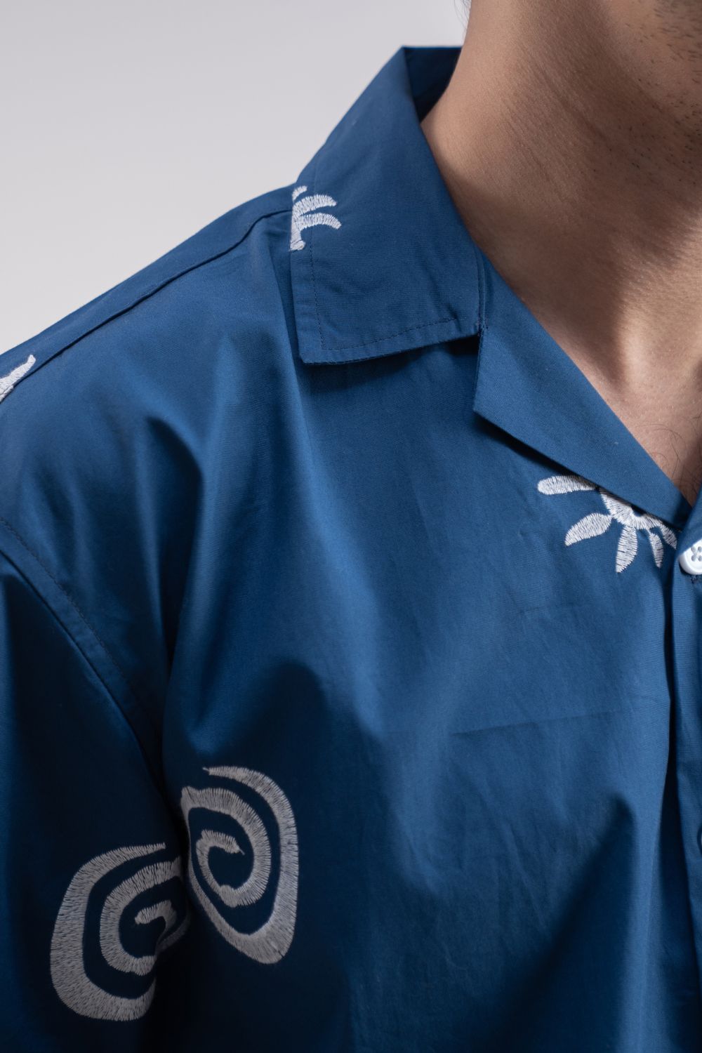 Ocean Symbols | Cuban Collar Boxy Shirt