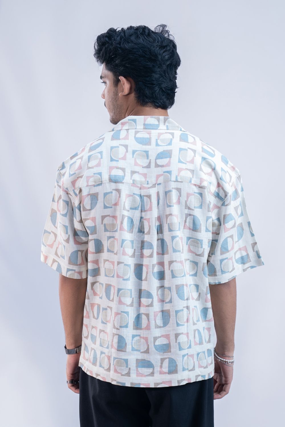 Pastel Orbit | Cuban Collar Boxy Shirt