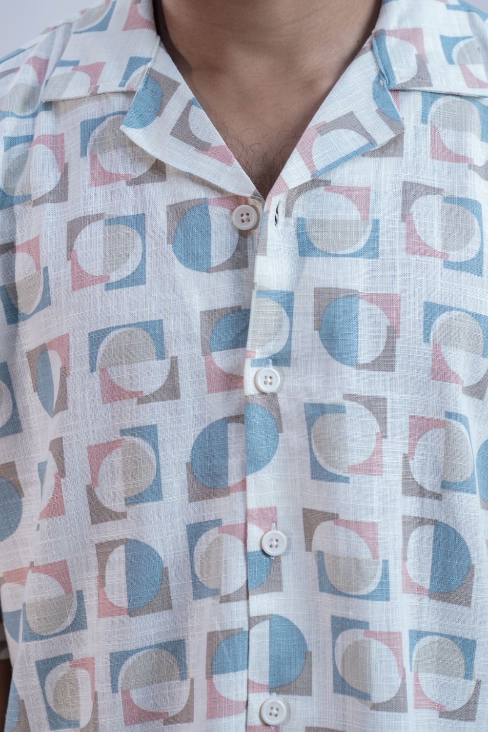 Pastel Orbit | Cuban Collar Boxy Shirt