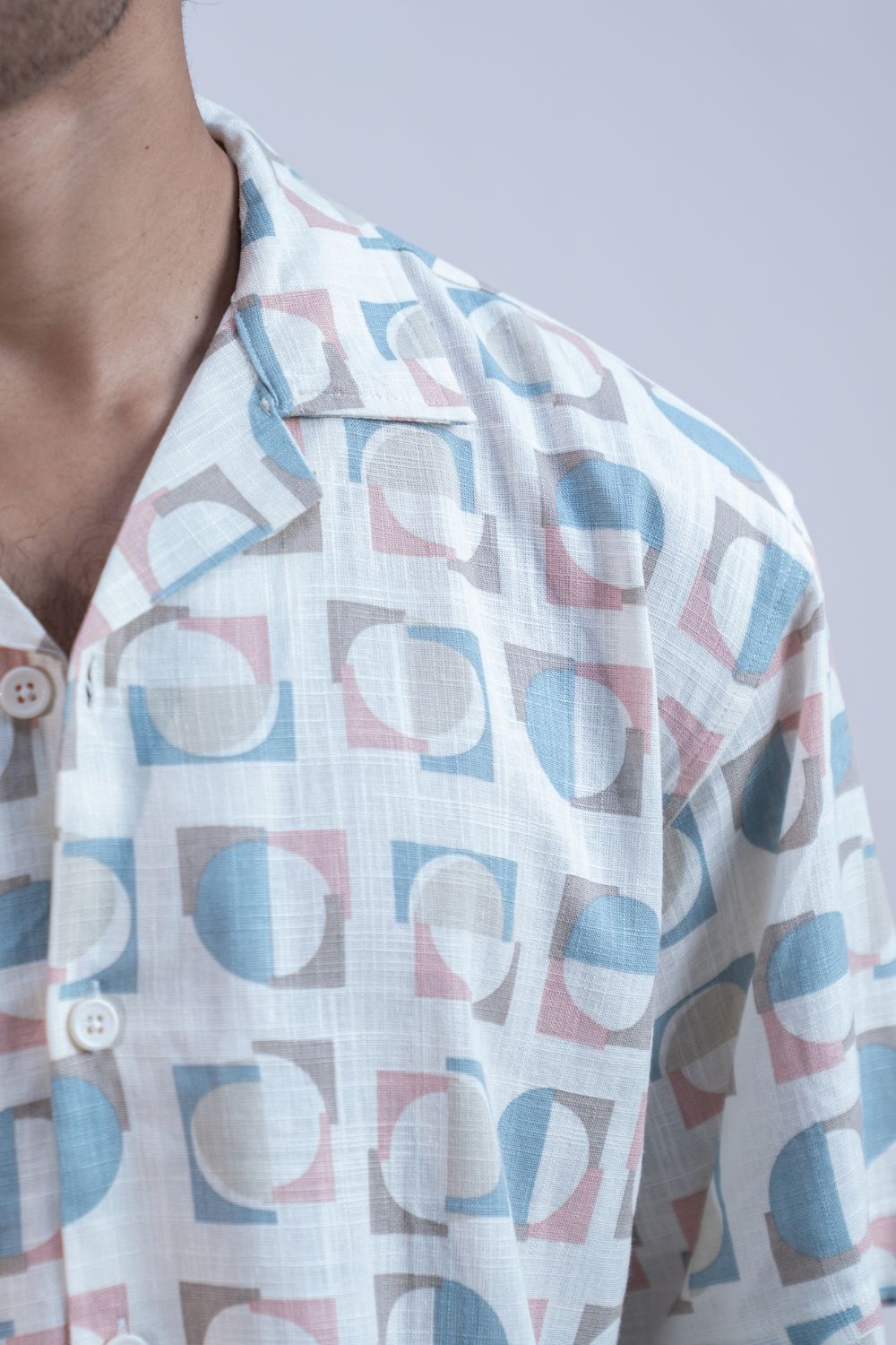 Pastel Orbit | Cuban Collar Boxy Shirt