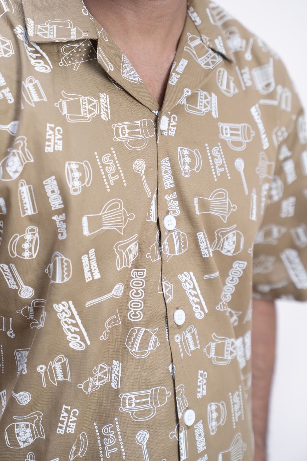 Mocha | Cuban Collar Boxy Shirt