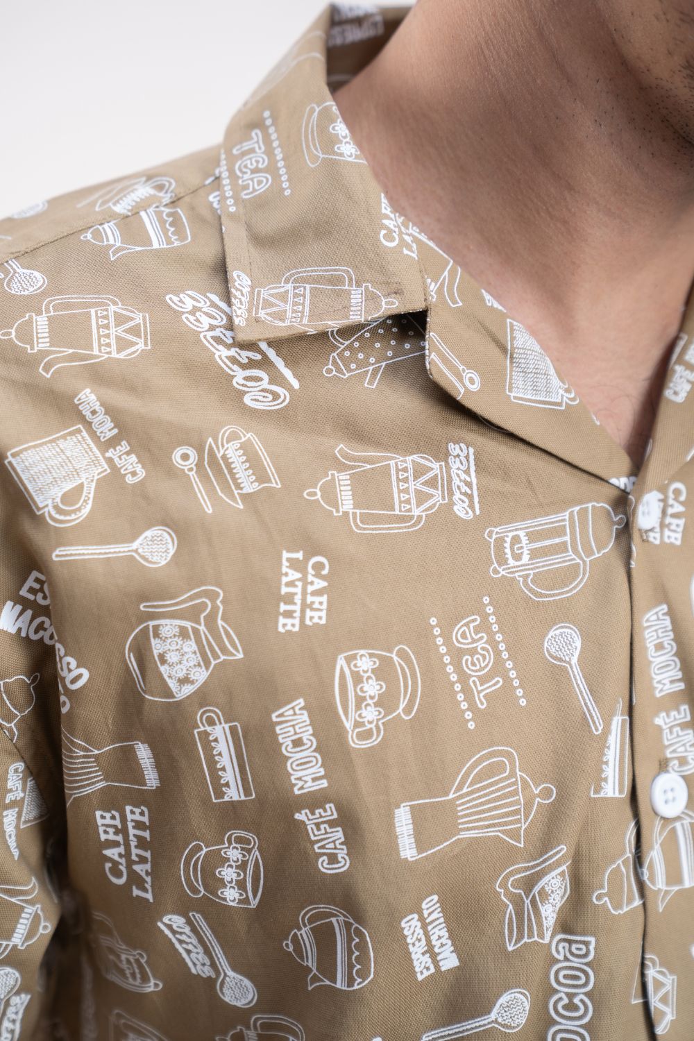 Mocha | Cuban Collar Boxy Shirt