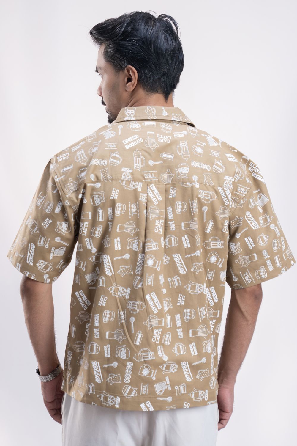 Mocha | Cuban Collar Boxy Shirt