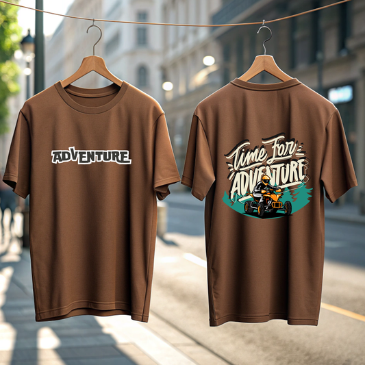 Brown Drop Shoulder Premium Cotton Adventure Oversized Style
