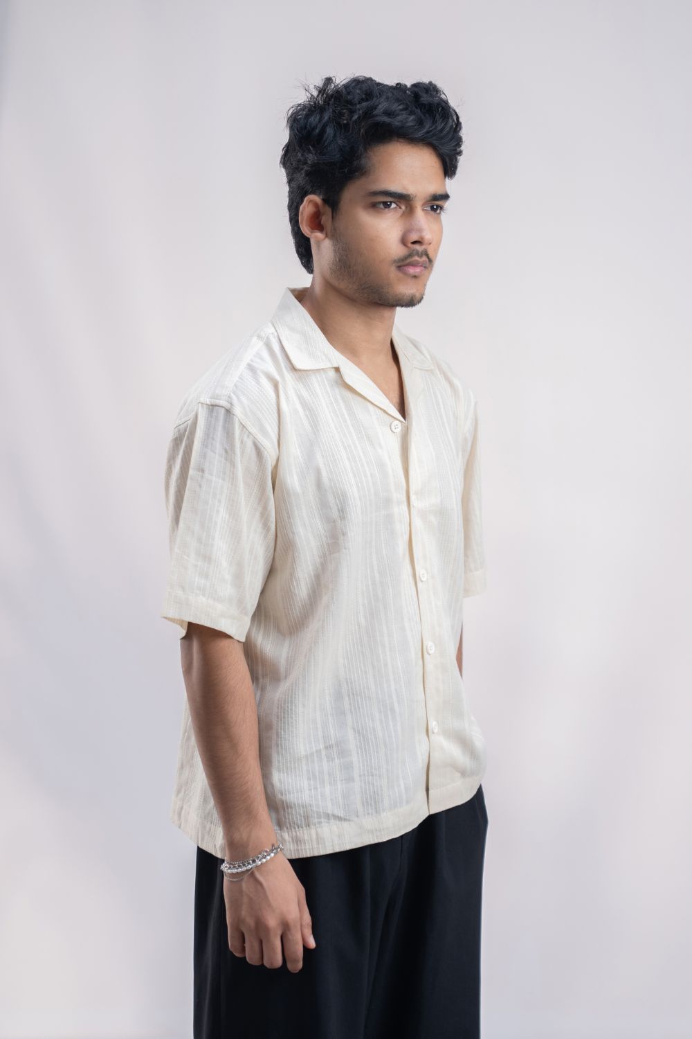 Raw Canvas | Cuban Collar Boxy Shirt