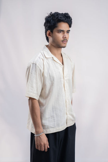 Raw Canvas | Cuban Collar Boxy Shirt