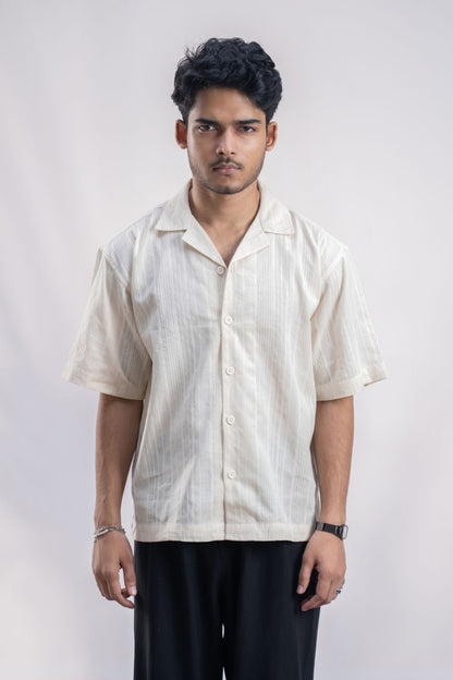 Raw Canvas | Cuban Collar Boxy Shirt