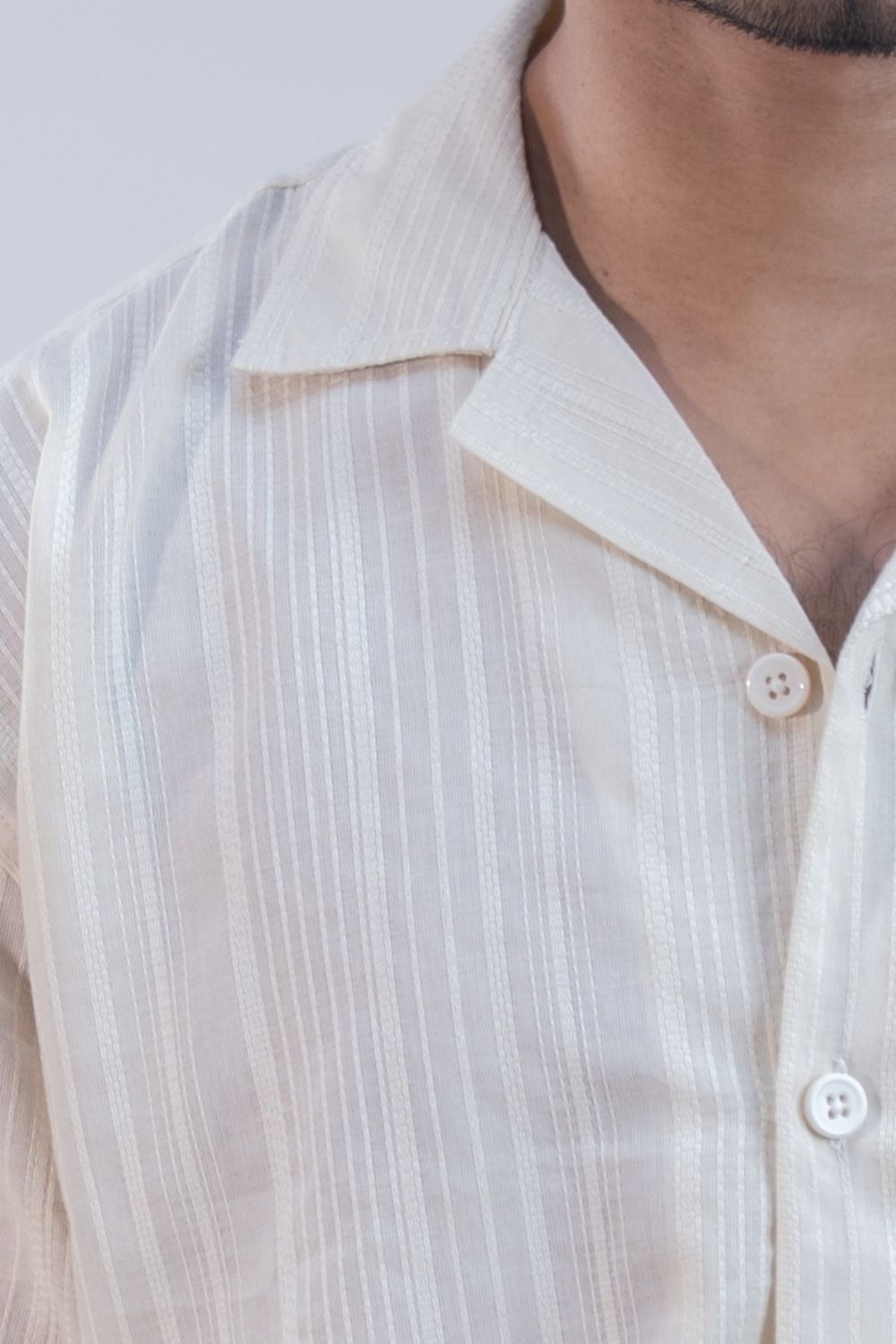 Raw Canvas | Cuban Collar Boxy Shirt