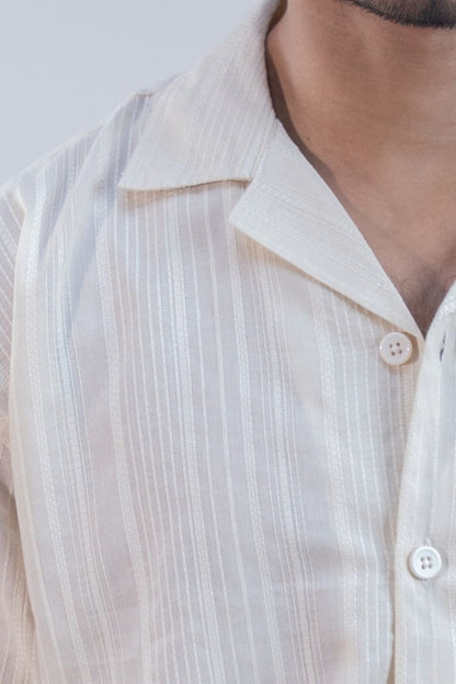 Raw Canvas | Cuban Collar Boxy Shirt