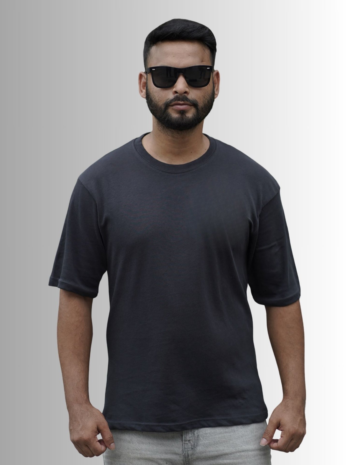 Round Neck ARAM  Drop Shoulder | Dark Blue