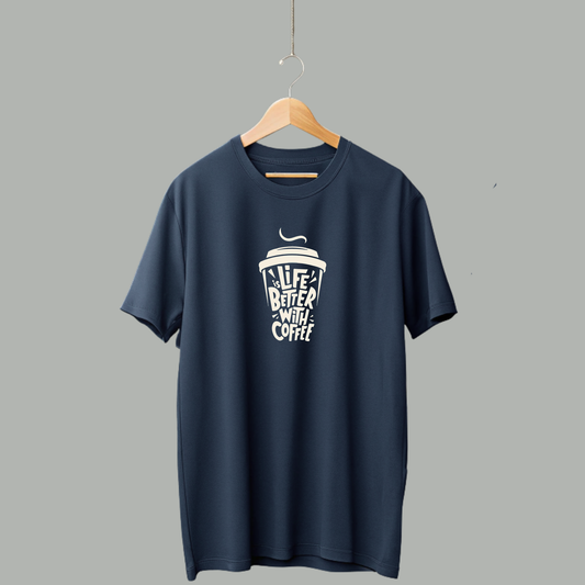 Life is Better with Coffee Design  -Drop Shoulder T-Shirt