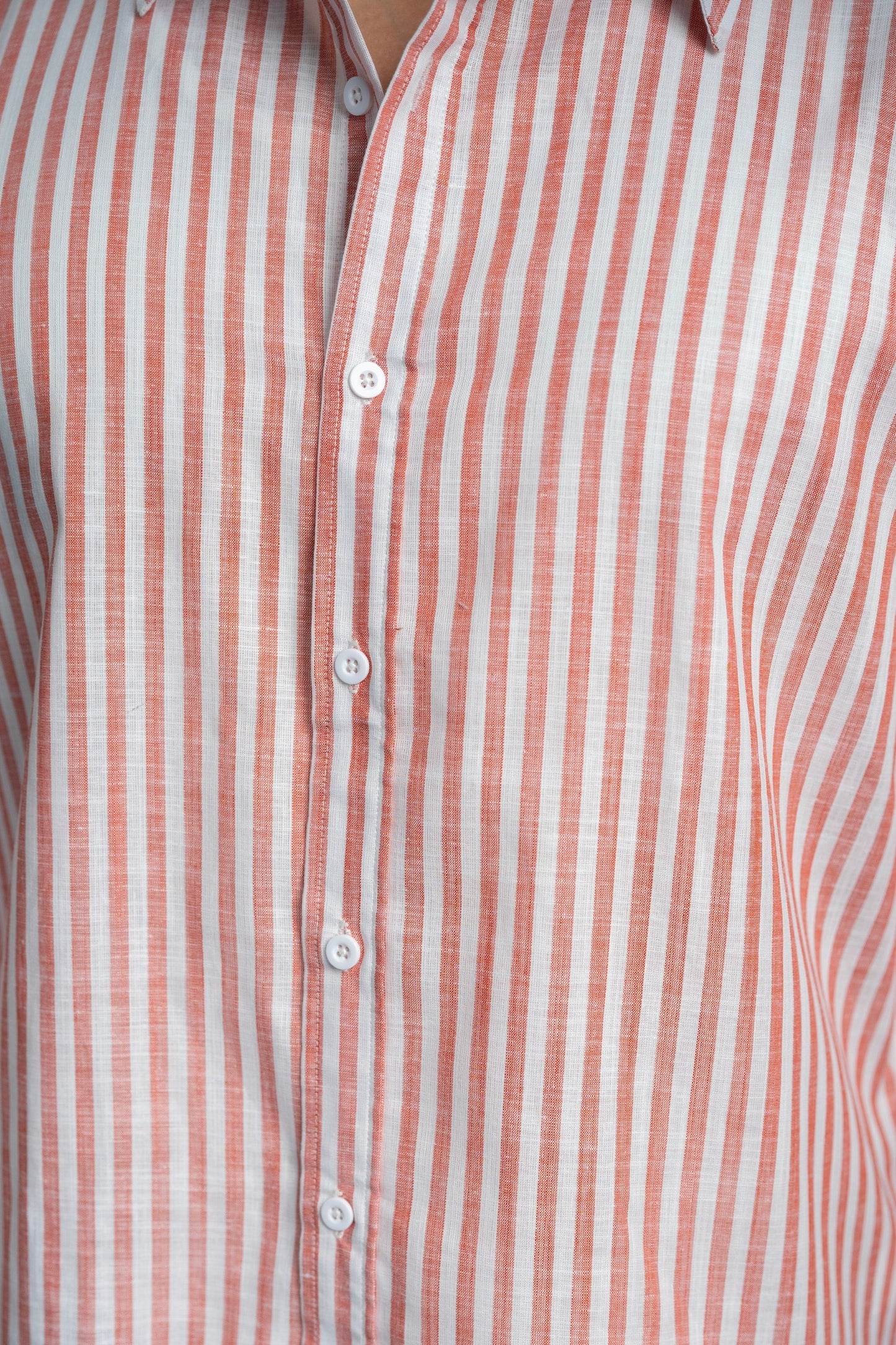 Rust & White Linear Shirt