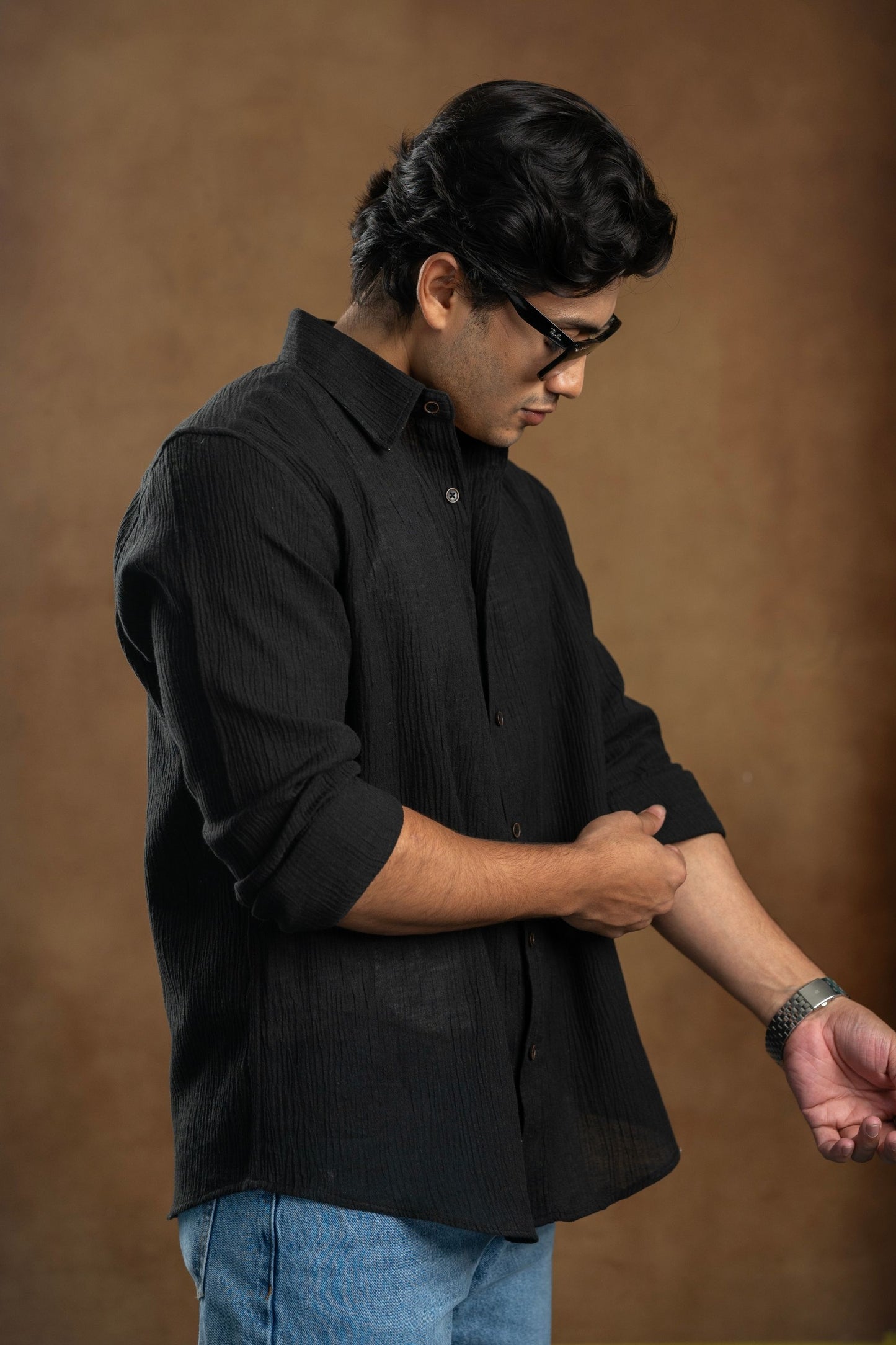 Black Seersucker Shirt