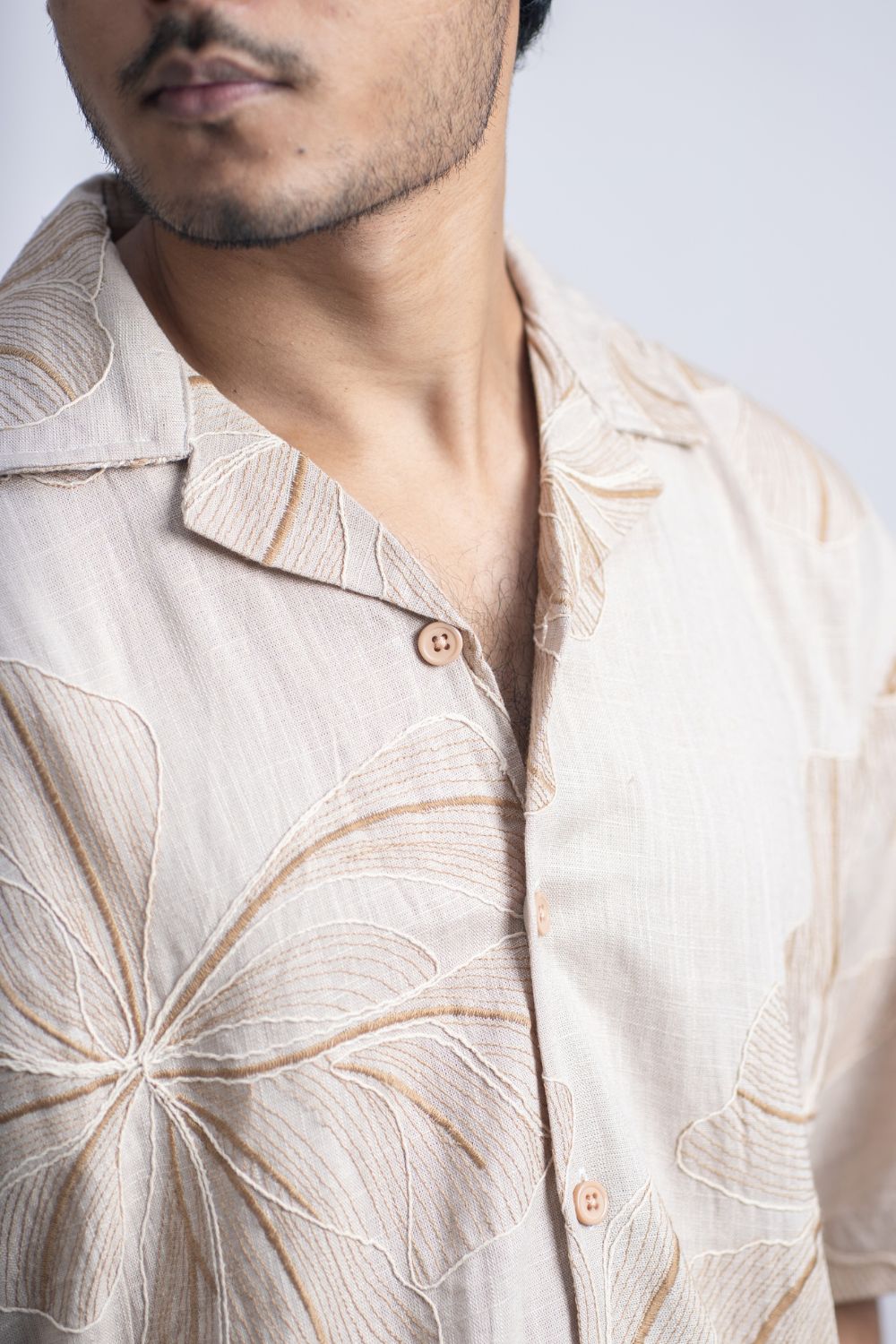 Desert Blossom | Cuban Collar Boxy Shirt