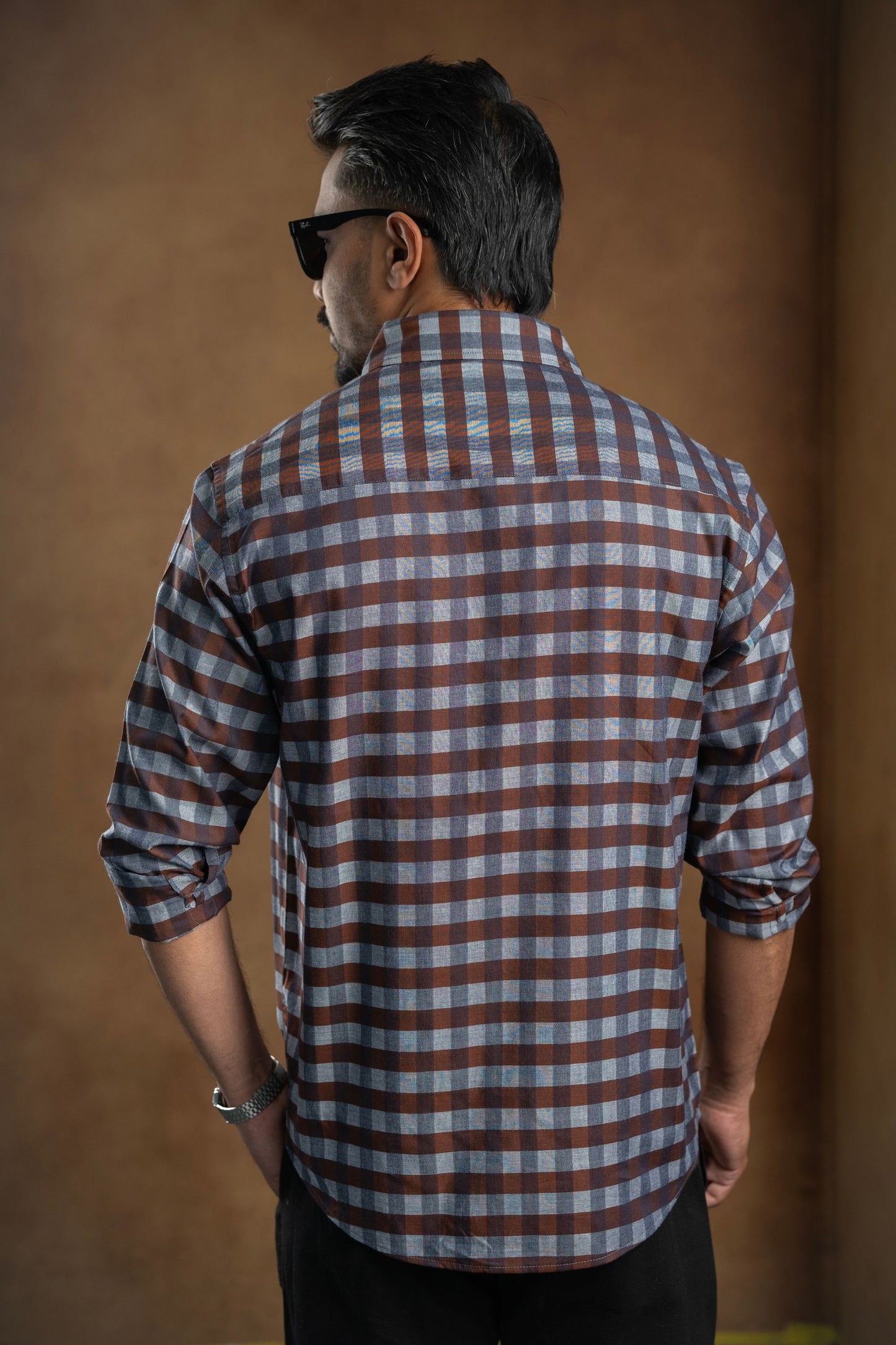 Dark brown Checked Shirt