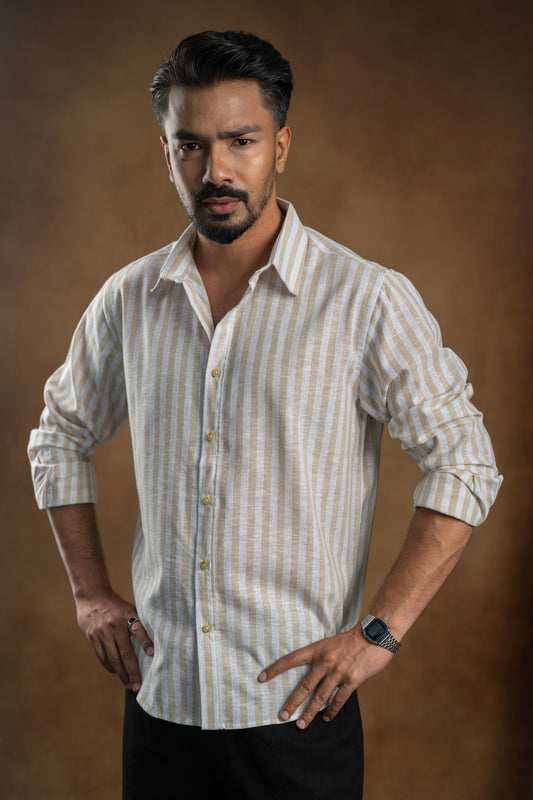 Classic Beige Stripe Shirt
