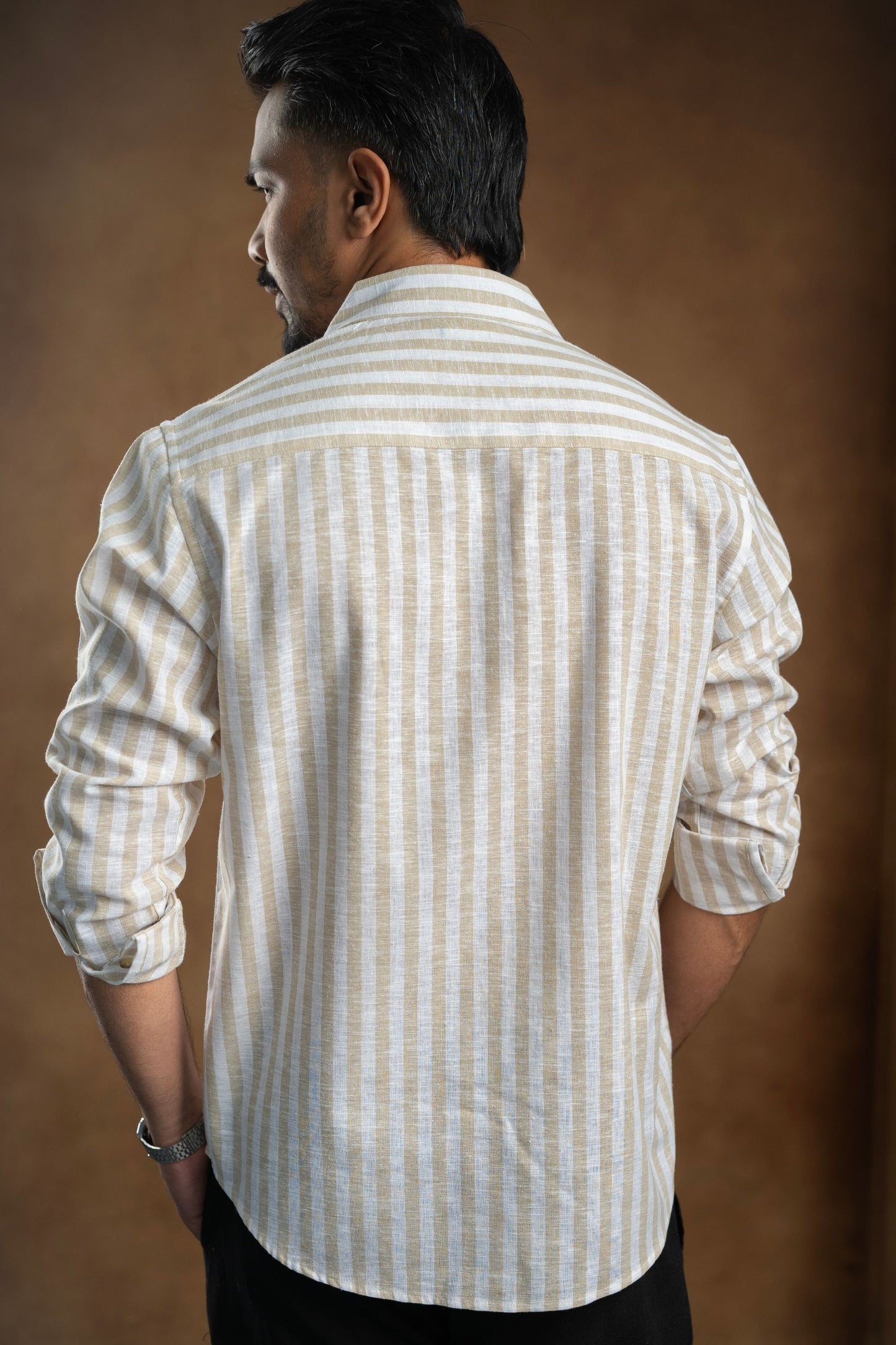 Classic Beige Stripe Shirt