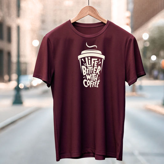 Life is Better with Coffee -Drop Shoulder T-Shirt