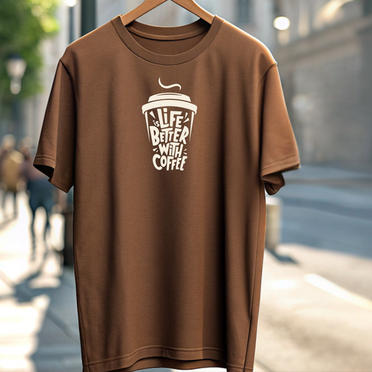 Life is Better with Coffee -Drop Shoulder T-Shirt