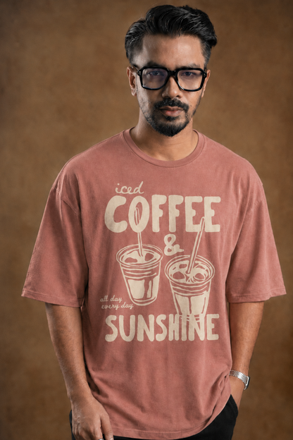 Round Neck ARAM  Drop Shoulder | Brown  Coffee Tee