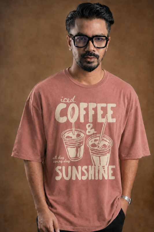 Round Neck ARAM  Drop Shoulder | Brown  Coffee Tee