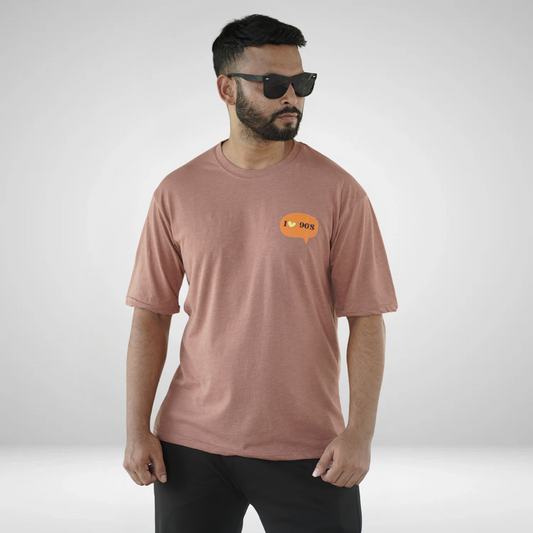 90s Kid Style Brown Drop Shoulder Premium T shirt