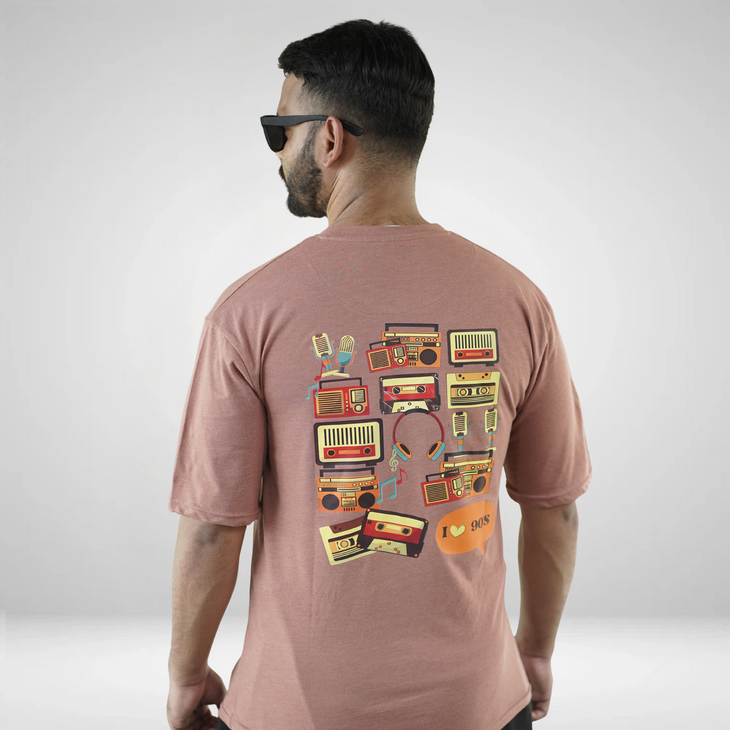 90s Kid Style Brown Drop Shoulder Premium T shirt
